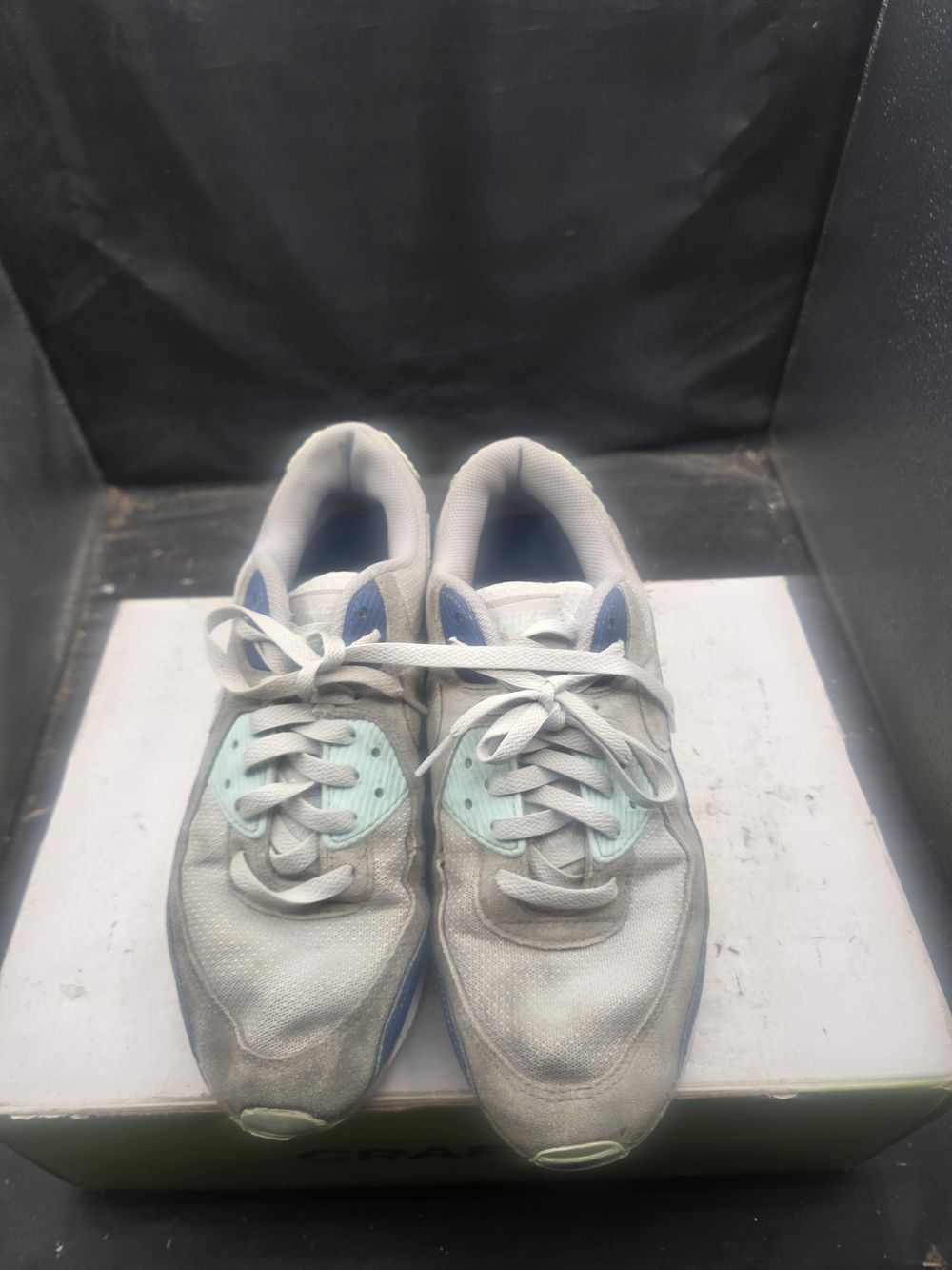 Nike Men's Gray Sneakers with Blue and Mint Accents